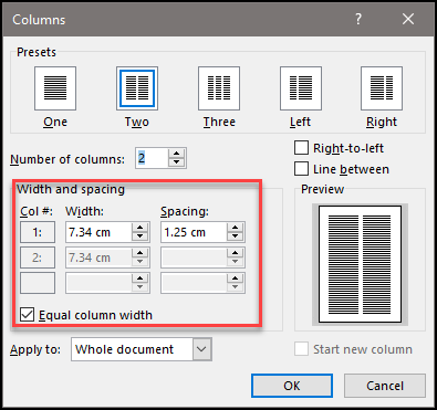 choose your width