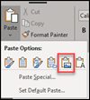 Pasting table as image