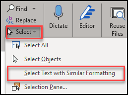 Selecting the ruler