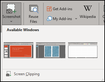 Screenshot in Powerpoint