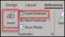 Inserting footnote button