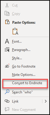 Convert to Endnote