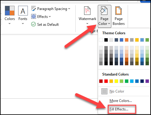 Page color options