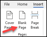Insert blank page