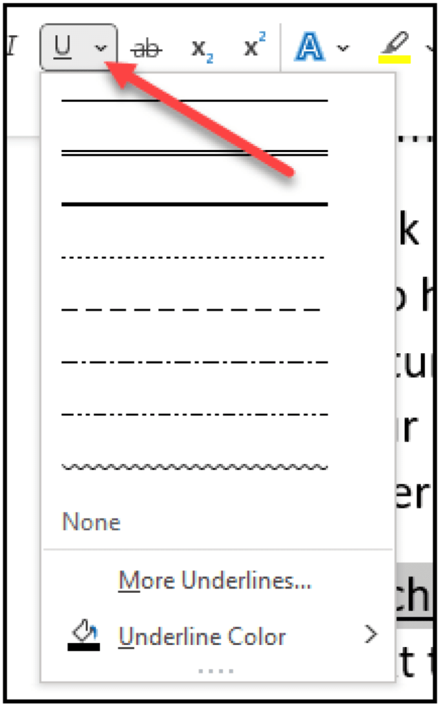 How To Underline Words In Microsoft Word