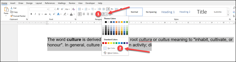 Remove shading