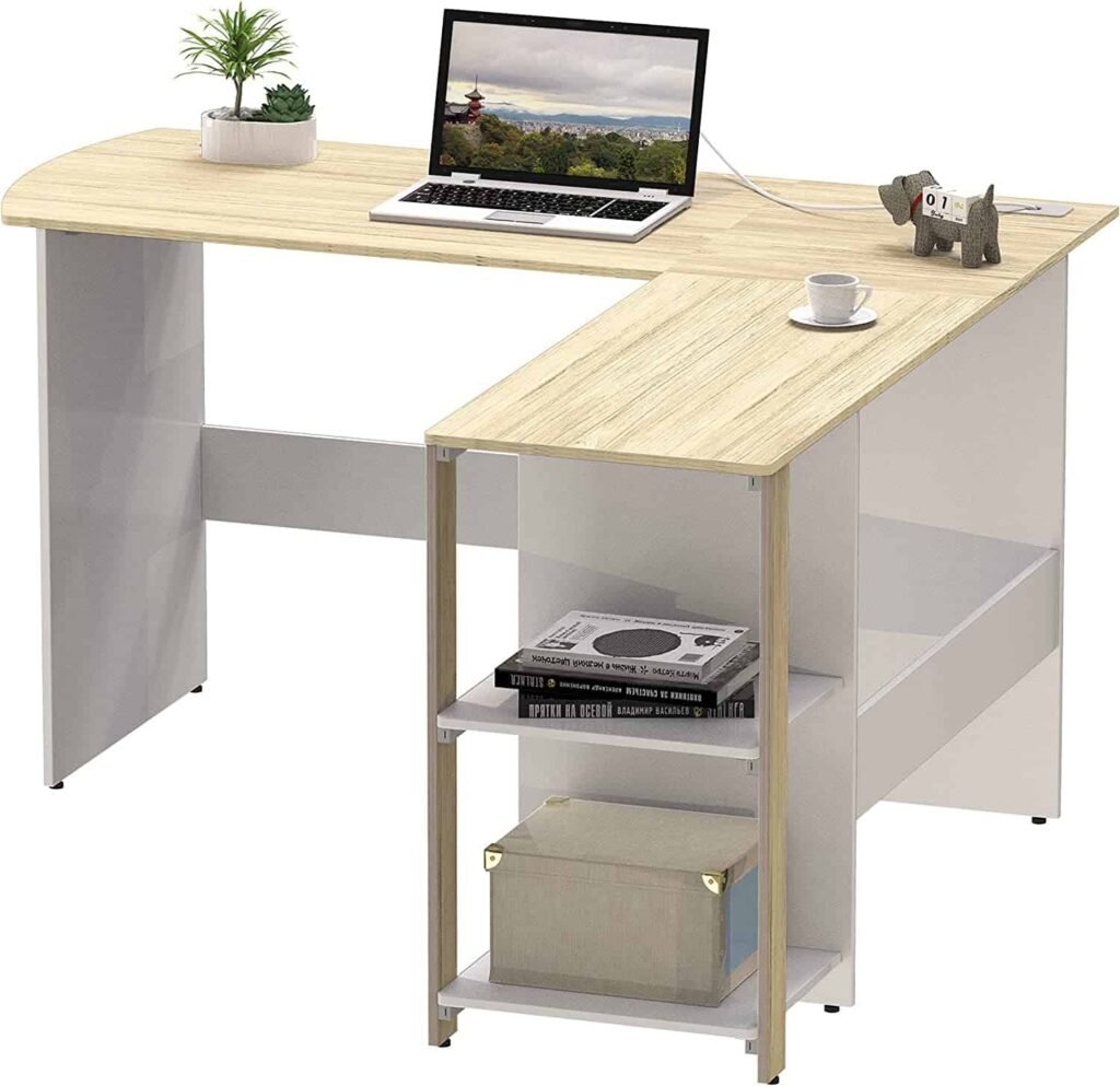 SHW L-Shaped Home Office Corner Desk